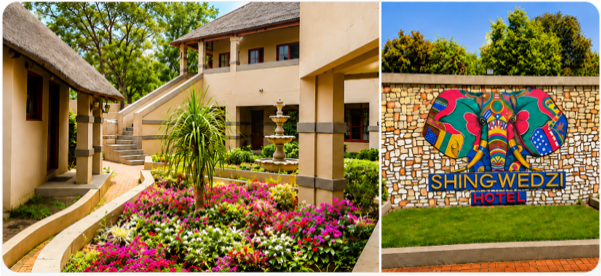 Garden-facing accommodation suite at L'Arche De La Vie Estate